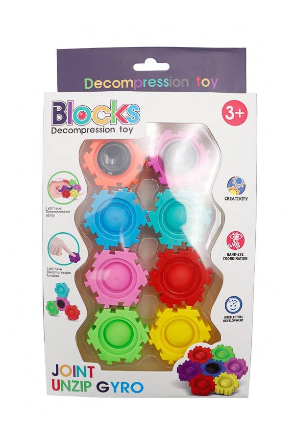 Cap Zone – wholesale Fidget Toy - Barn – Pussel Gemensam bubbla Pop Gyro Fidget 8 PC Spinner8