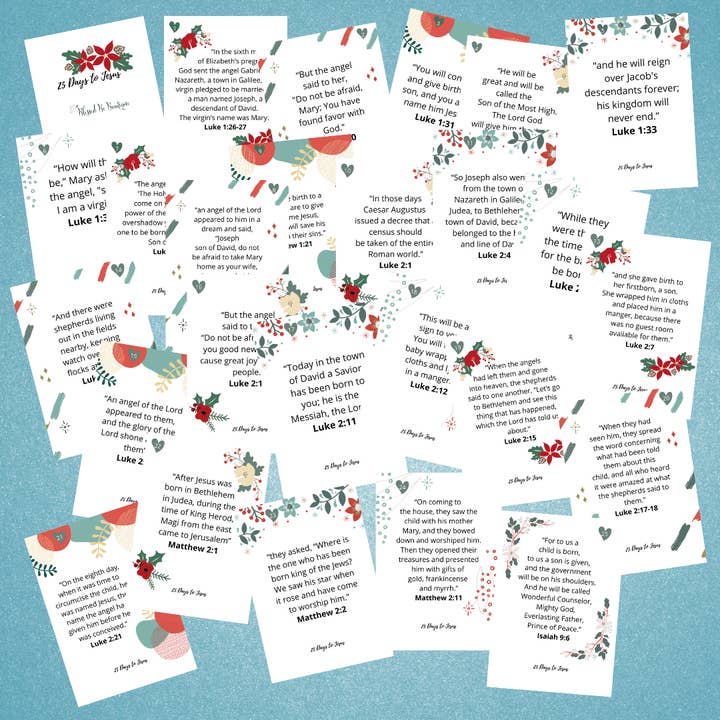 Blessed Be Boutique - Wholesale Christmas Card - 25 Days to Jesus Scripture Cards2