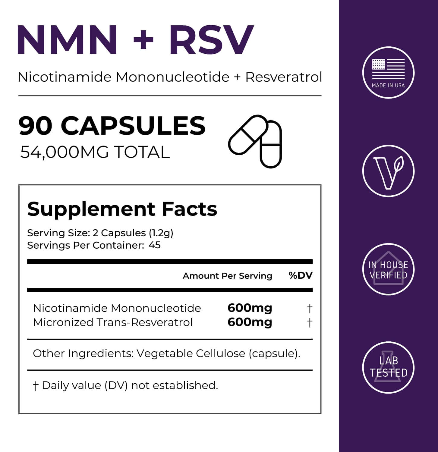 Neurogan Health - Wholesale Oral Supplement/Vitamin - NMN + Resveratrol Capsules1