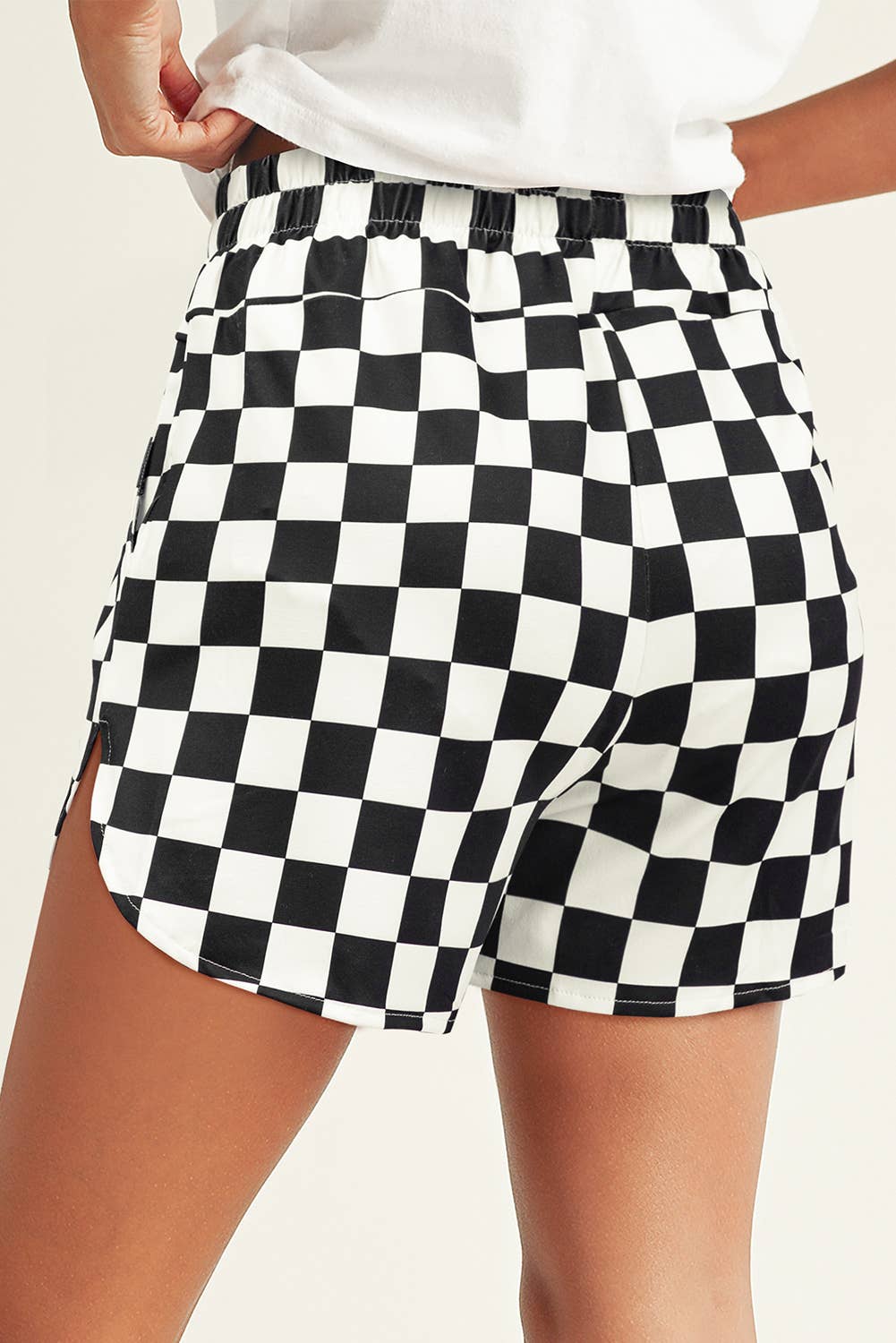 Little Daisy Closet - Wholesale Shorts - Women's - LDC Checkered Print High Waist Casual Shorts1