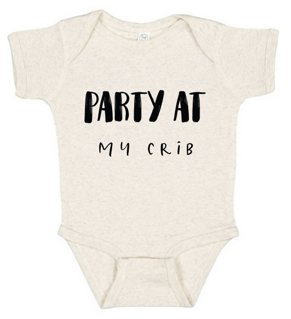 Paper Cow LLC - Wholesale Bodysuit (Non-Footed) - Baby - Baby Party at my Crib Graphic Cotton Bodysuit5