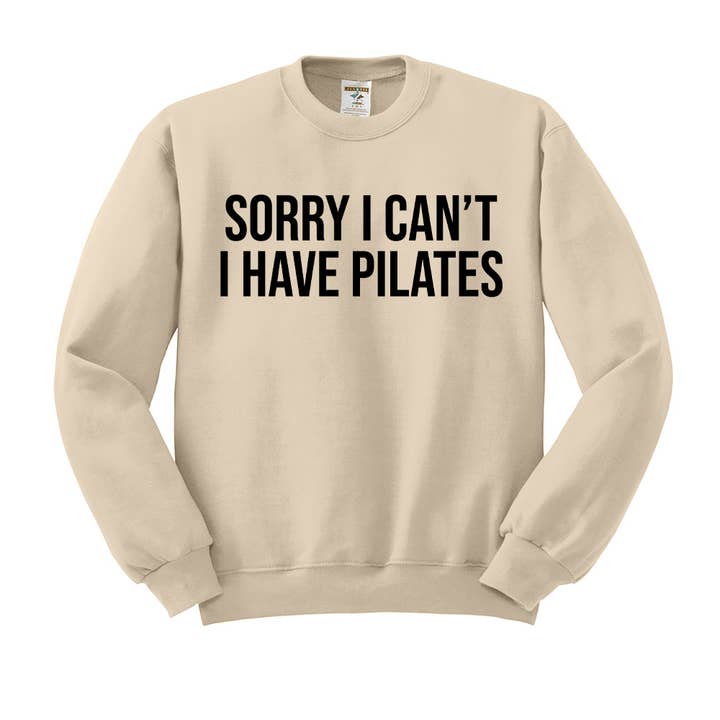 DaisyChainDesignCo - Wholesale Graphic Sweatshirt - Women's - Sorry Can't Pilates Crewneck Sweatshirt 4