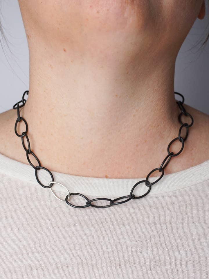 Ruth Necklace in steel for wholesale by Megan Auman