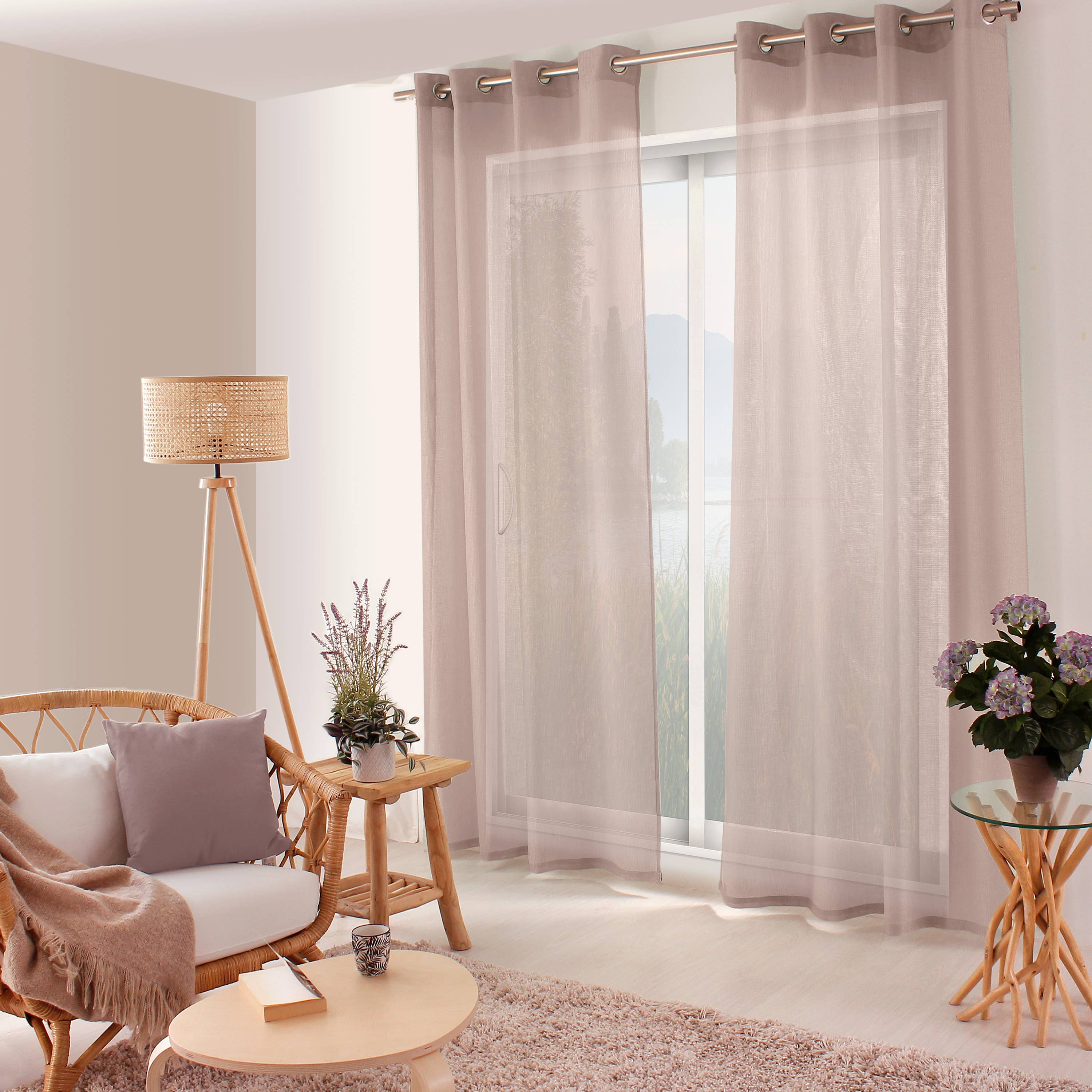 DECOSTARS - CmaDECO - Vente Rideaux - Voilage ajouré avec Œillets, 140x240cm, Collection JELLY8