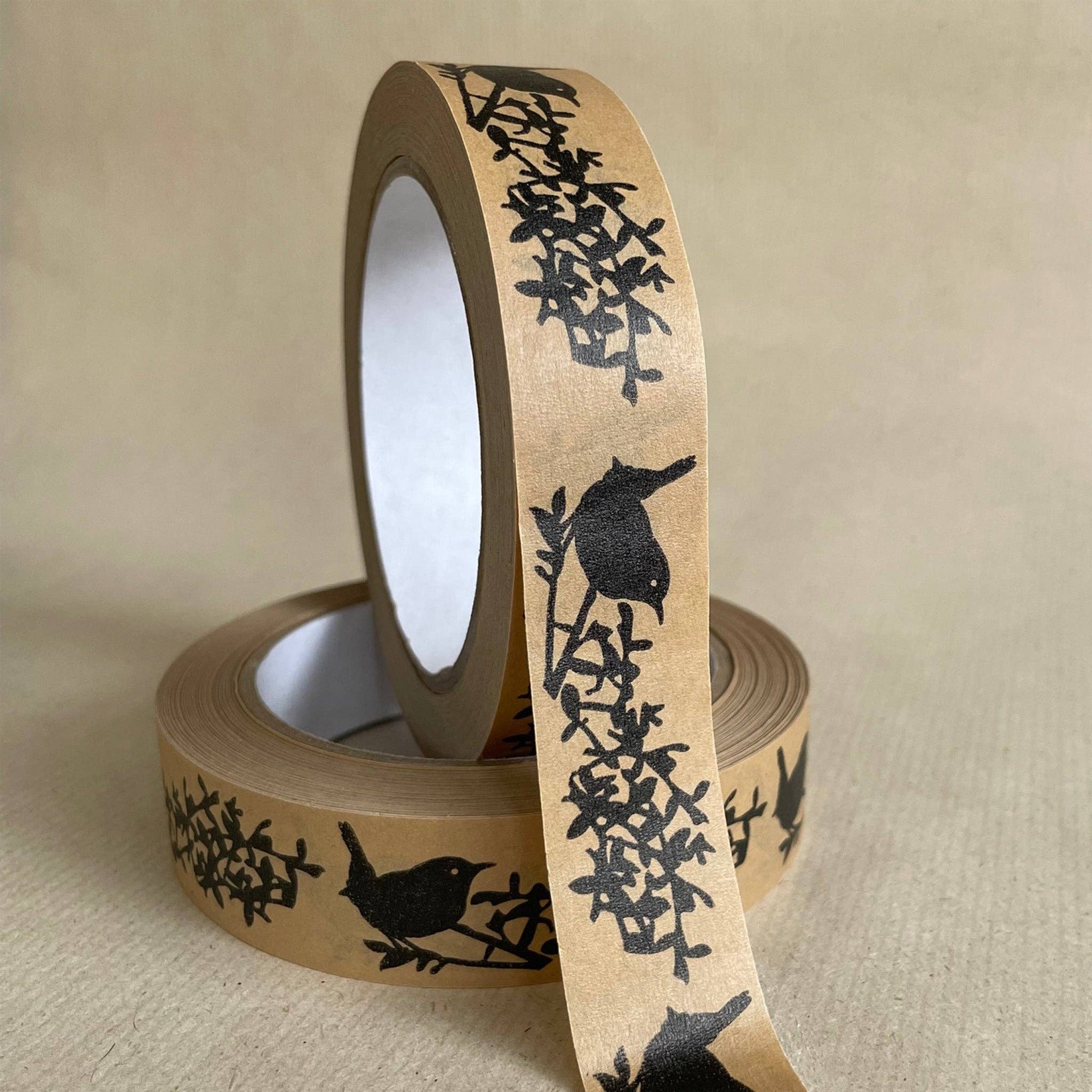 A Blackbird Sang - Wholesale Tape - Kraft Paper Tape - Wren with hedgerow1
