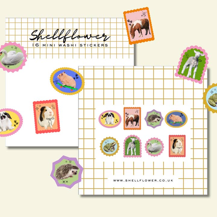Shellflower - Wholesale Sticker - Animal Washi Flake Stickers