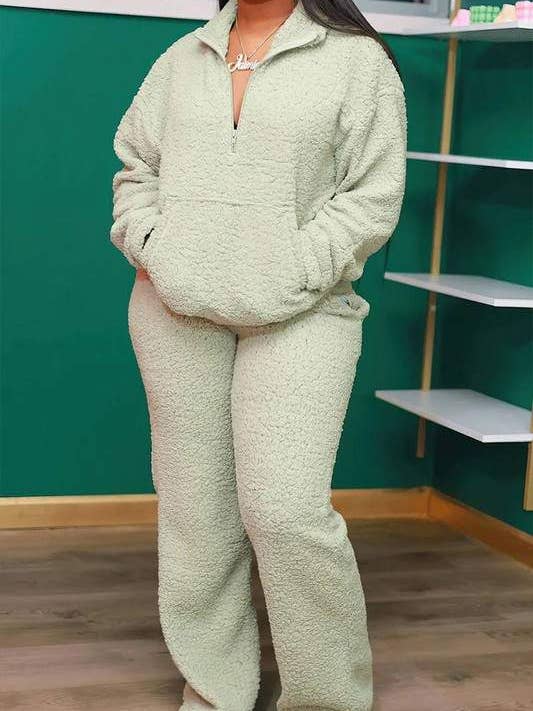 Fashion Combination - Wholesale Top & Skirt Set - Women's - polar fleece jacket top and pants set5