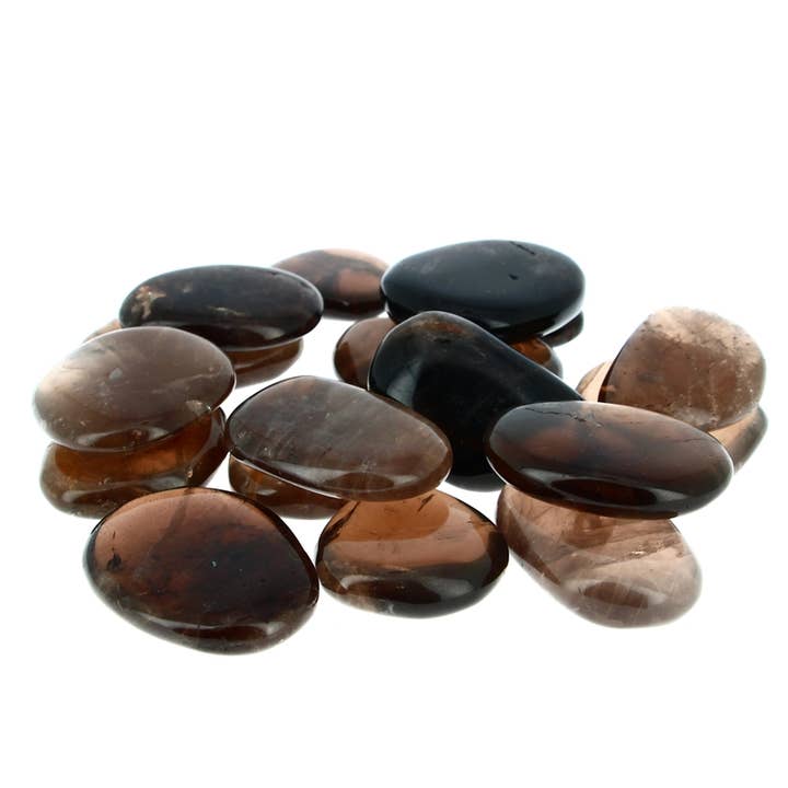 Artisans de Madagascar - Wholesale Spiritual Stone/Crystal - 500 g Extra Smoky Quartz Flat Pebbles from Madagascar