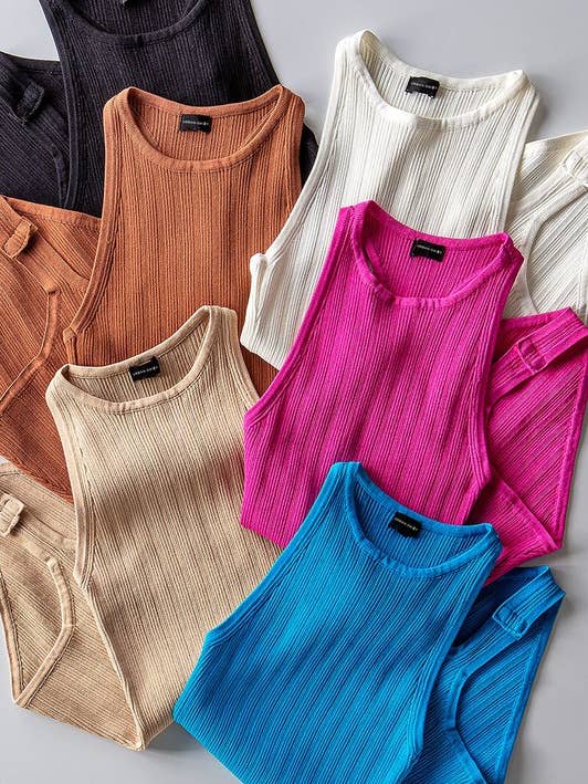 Ribbed Knit Racerback Sleeveless Classic Spring Bodysuit for wholesale by Urban Daizy