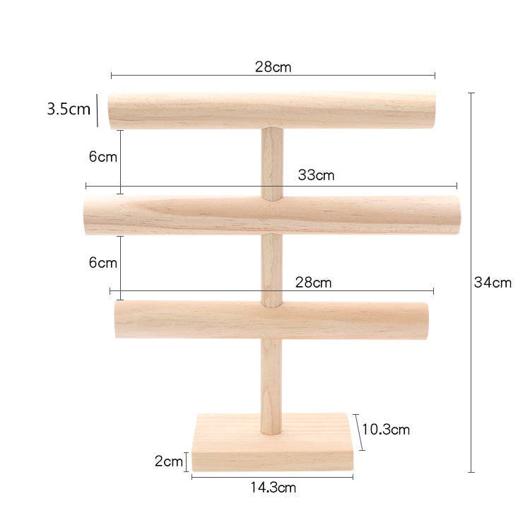 Beige Vertical Three-layer Bracelet Wooden Display W1832 for wholesale on Faire1