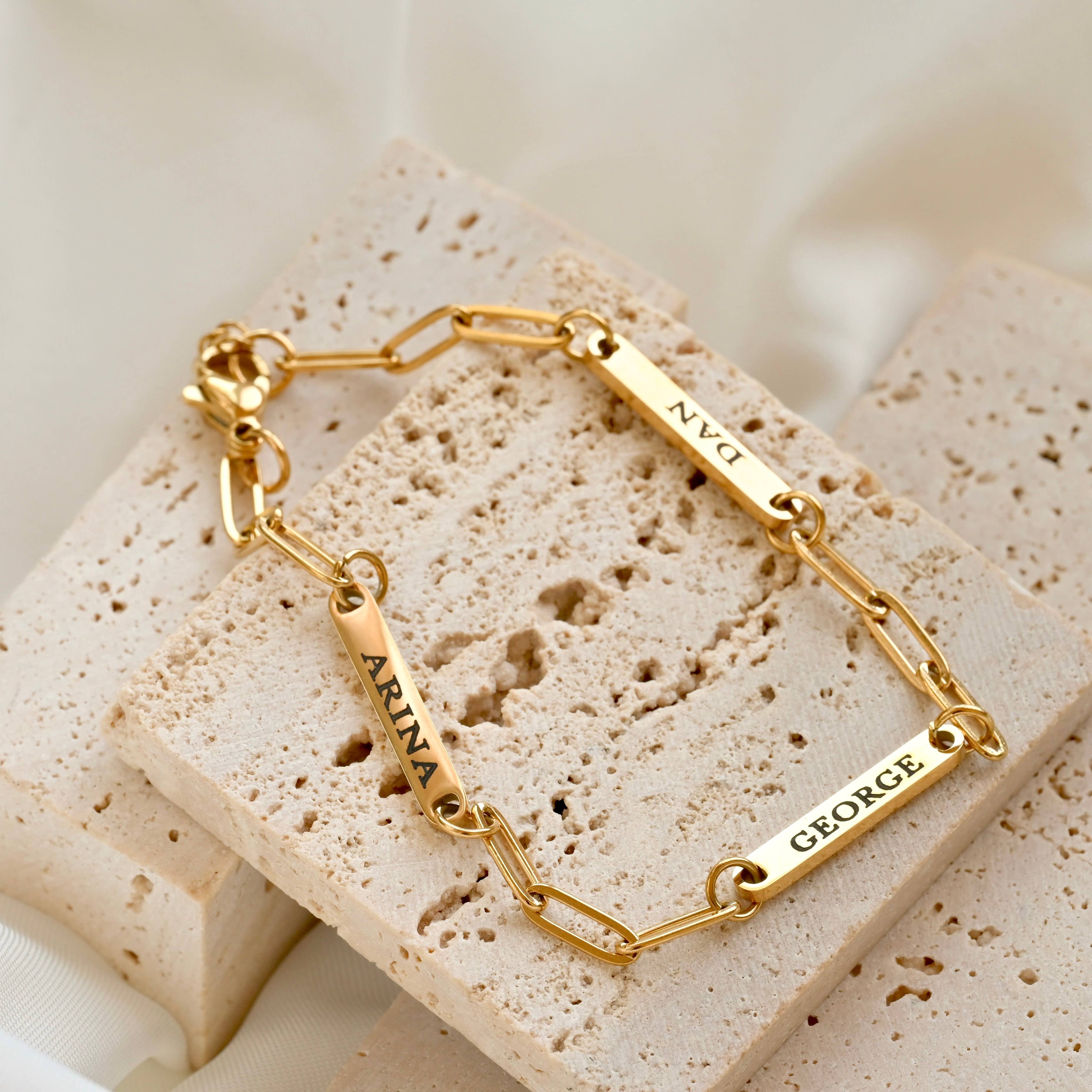 Blueyejewelry - Wholesale Link & Chain Bracelet - Engraved Name Bracelet- Waterproof Name Paperclip Bracelet6