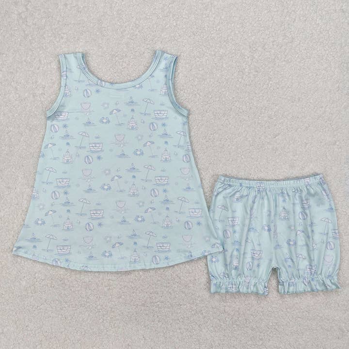 Baby Girls Sea Beach Wear Tunic Tops Shorts Clothes Sets for wholesale by Aier Wholesale