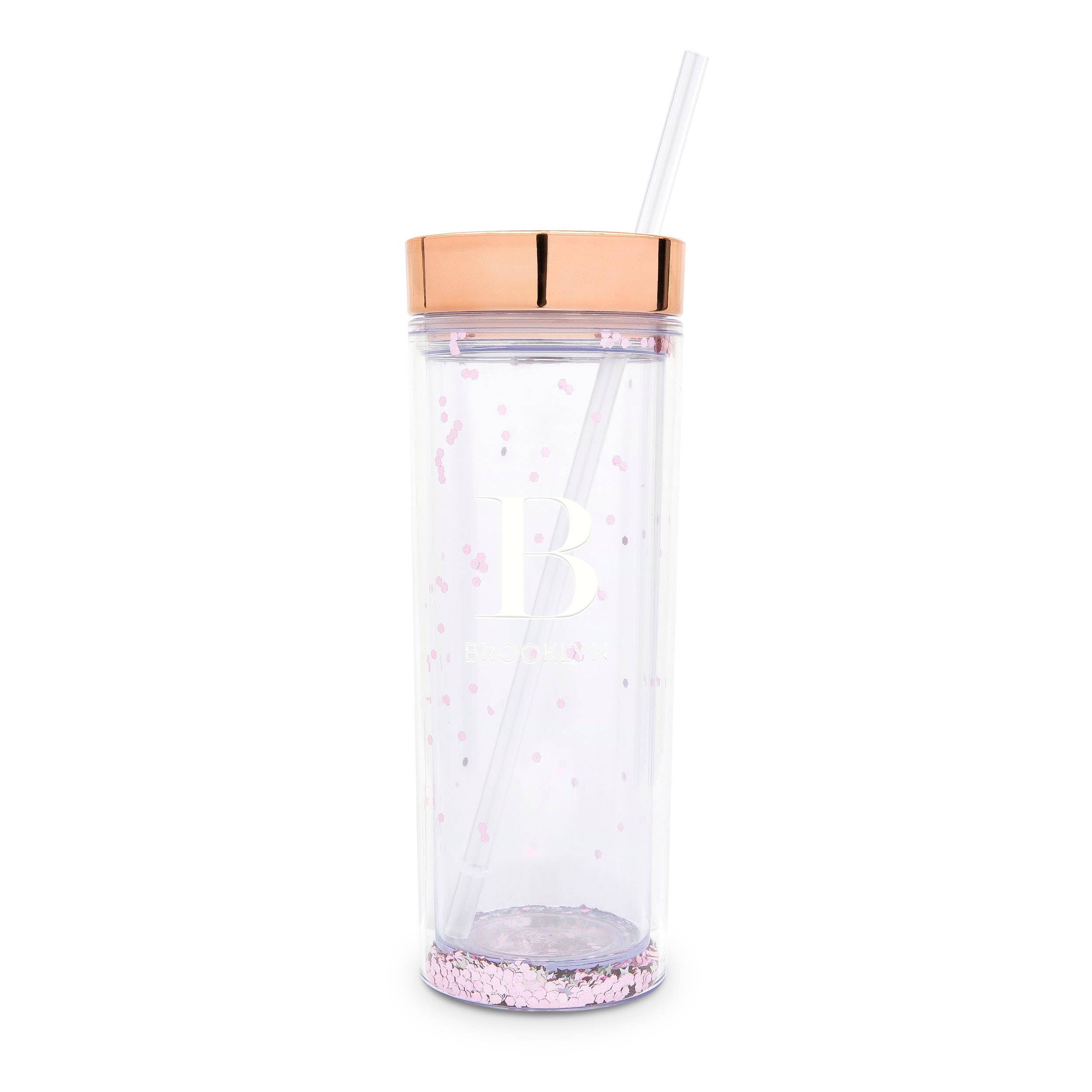 Weddingstar Inc. – wholesale Insulated mug/tumbler – 17 oz. Insulated Plastic Drink Tumbler-Modern Serif Monogram17