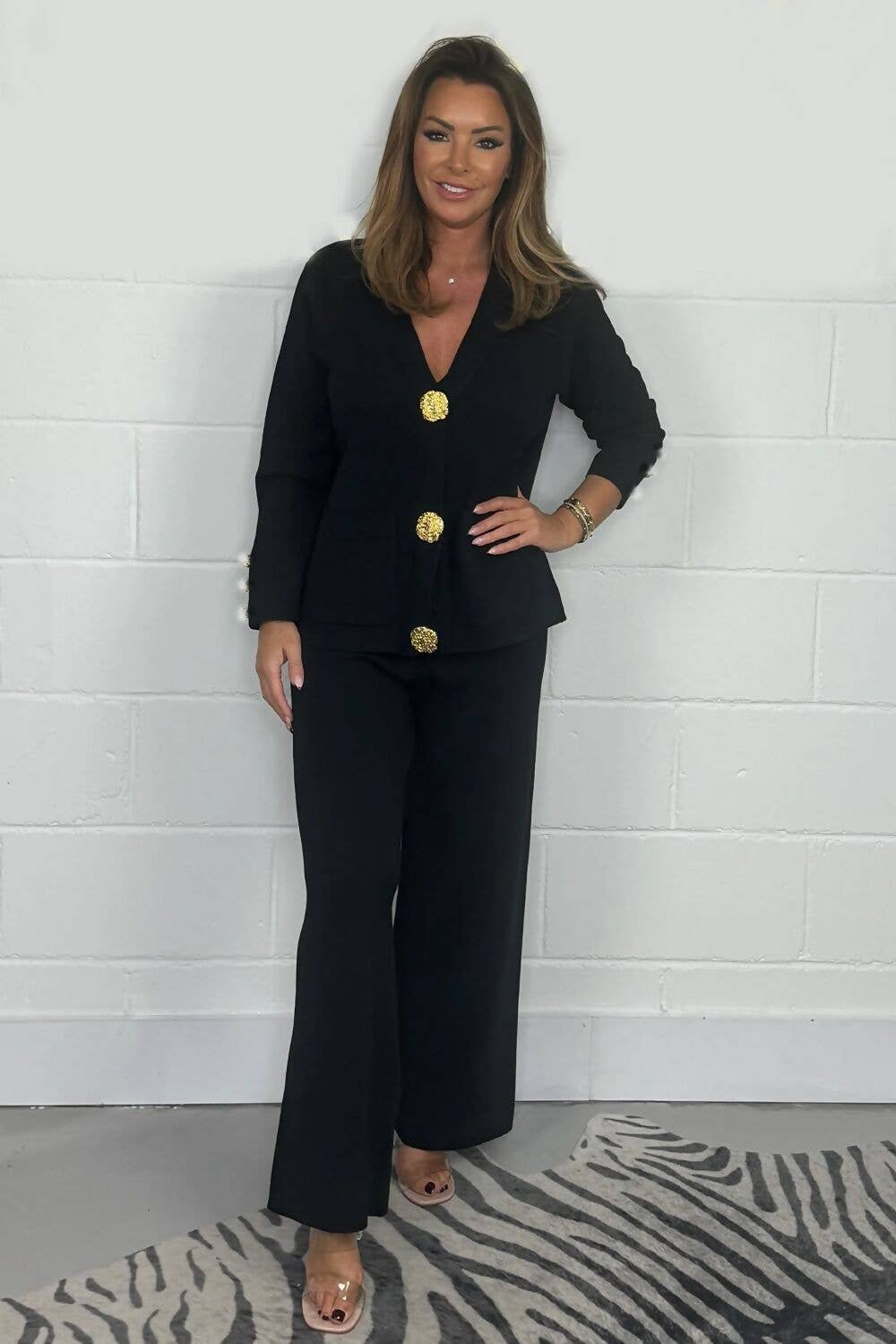 J5FASHION – wholesale Top & pants set (NOT Loungewear) – Women's – CHEESECLOTH LONG SLEEVE GOLD BUTTONED TOP - TROUSERS CO-ORD6