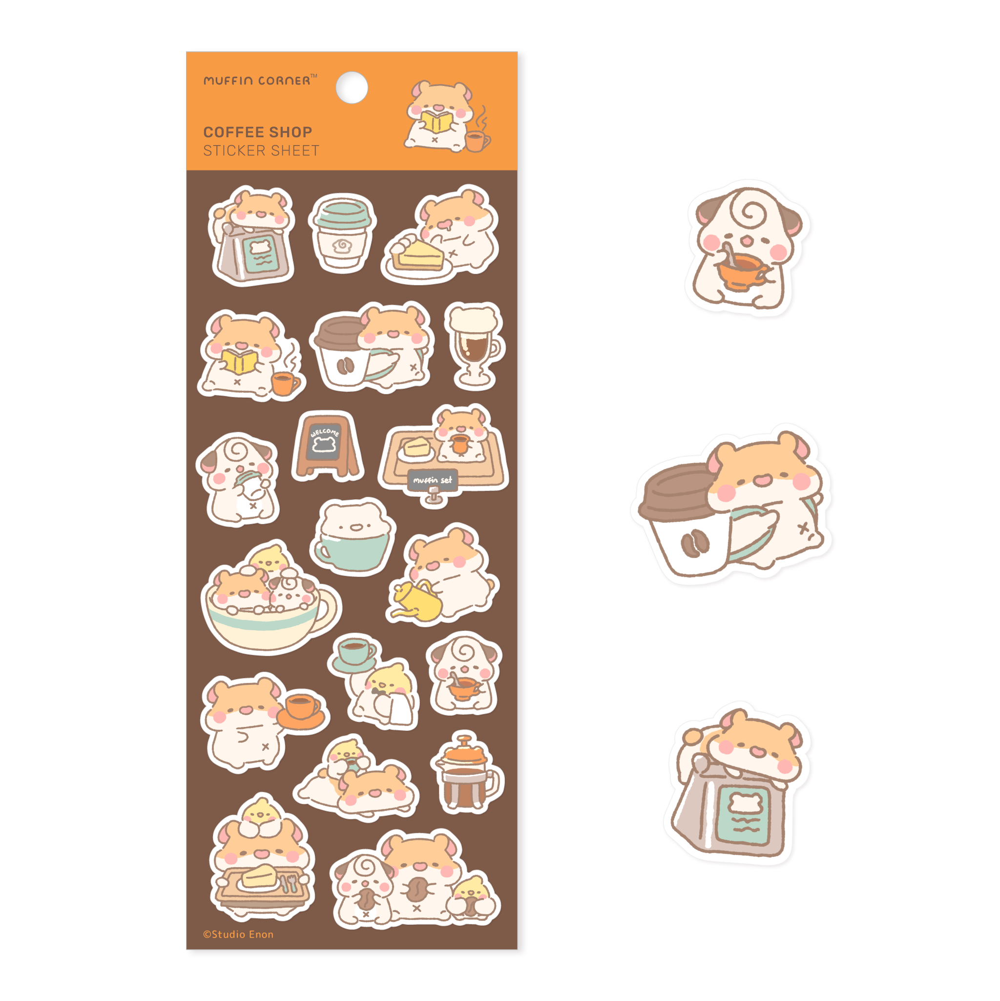 Studio Enon – wholesale Sticker – Coffee Shop Sticker Sheet - A0