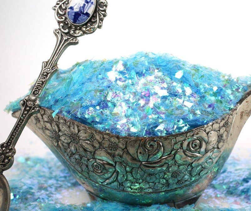 Meyer Imports – Engroshandel Håndværk forsyninger – Lyseblå - Iriserende Glas Glitter Isflager4