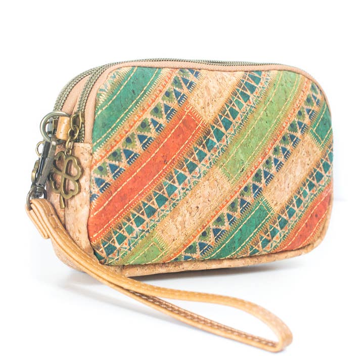 Meninas Bonitas Cork - Wholesale Clutch Bag - Women's - Natural Cork Patchwork Embellished Clutch for Women BAGF-0591