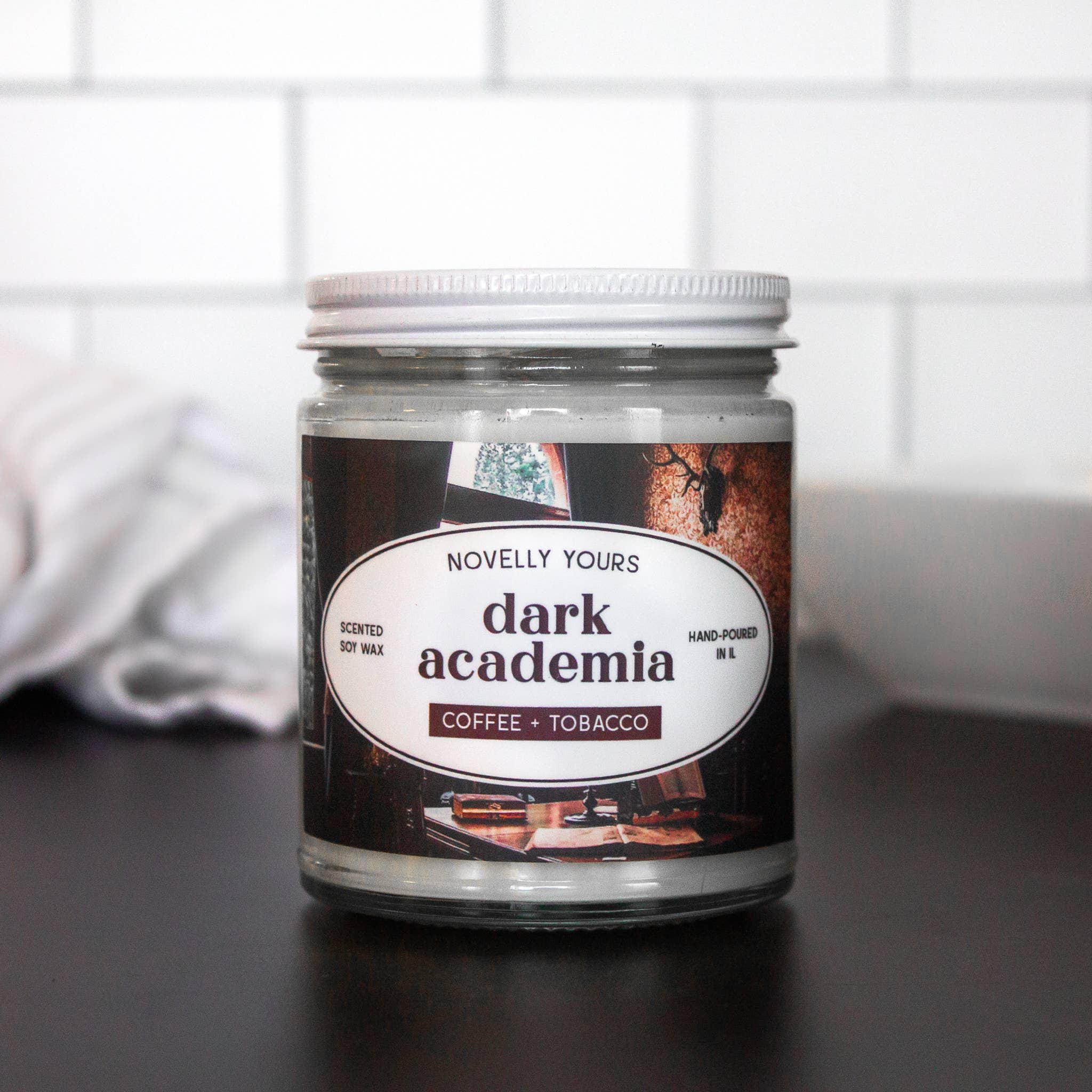 Novelly Yours - Wholesale Jar/Filled Candle - Dark Academia candle | Moody fall & bookish aesthetic