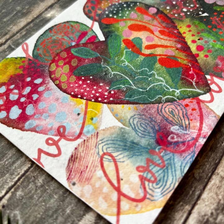 Erika's Whimsical Art – wholesale Love card – Plantable Seed Paper Love Card, Blank Inside 4