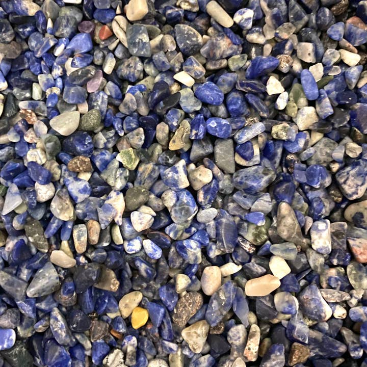 1lb Sodalite Chips for wholesale by Moon Mountain Gems