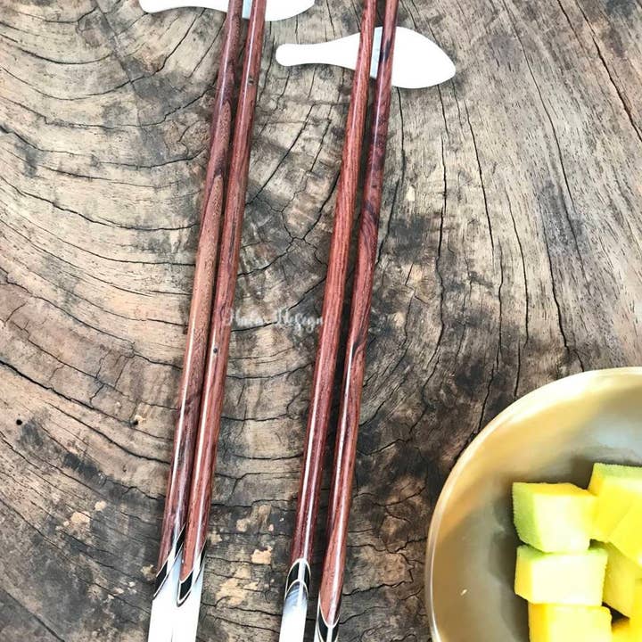 Hala Design - Wholesale Chopsticks - Personalized Japanese Rosewood Chopstick with Marble Tip6