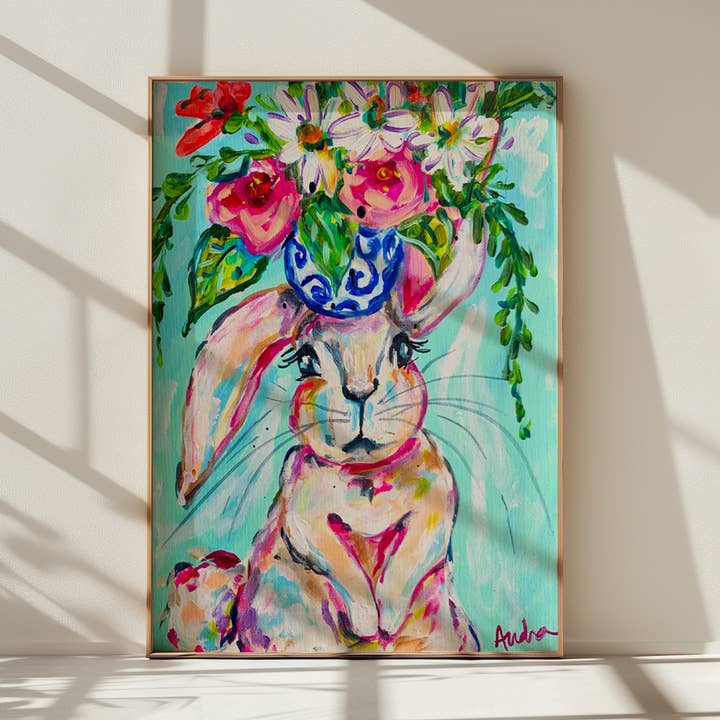 Audra Style - Wholesale Art Print - Spring Wall Art, Nursery Print, Dopamine Decor, Colorful Kids Room, Floral Art Print, Happy Poster