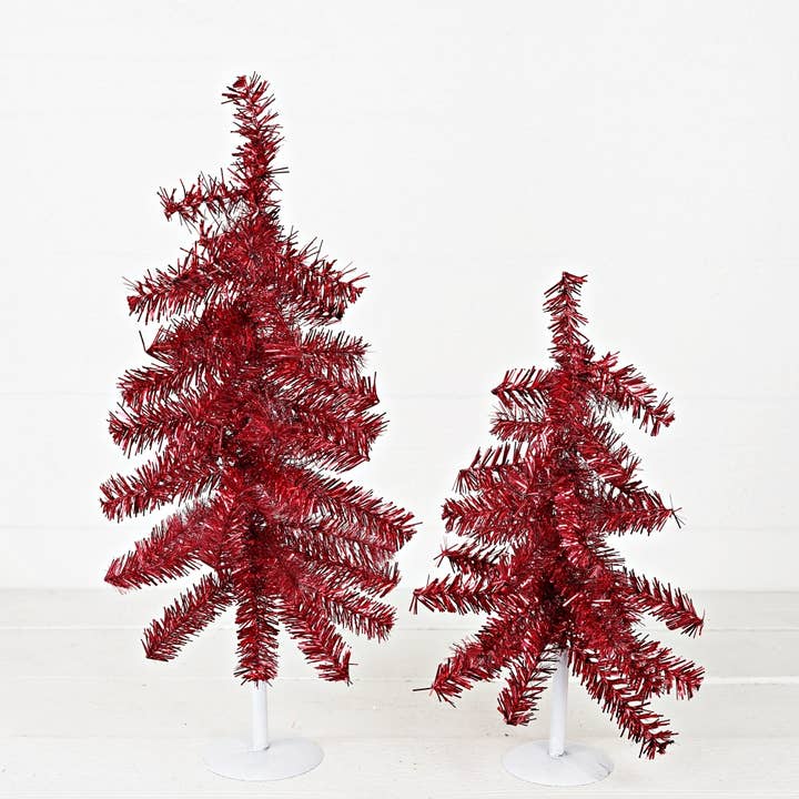 Holiday Depot Inc. - Wholesale Christmas Decoration - M32758-Glittered Tinsel Tree-RED (16in)3