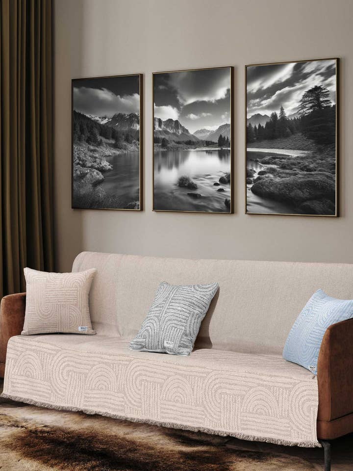 Manta de Sofá Bege Etéreo por atacado de MADI