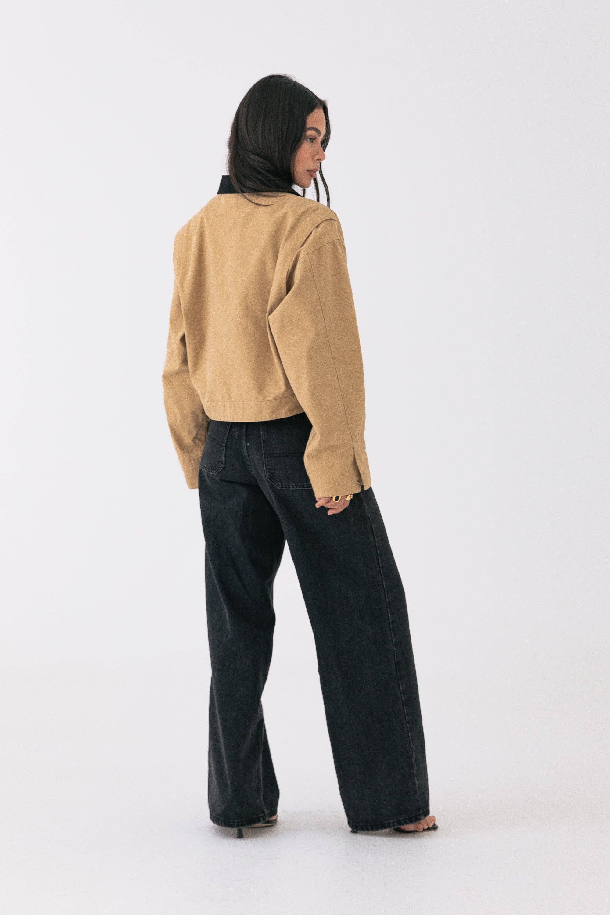 Cropped Barn Jacket - Sand for wholesale on Faire2