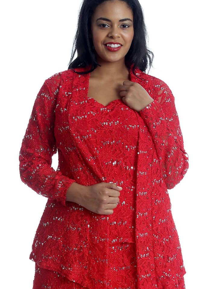 Set 3227 2-in-1 Canotta Floreale con Paillettes & Cardigan in Pizzo per la vendita all'ingrosso da parte di NOUVELLE