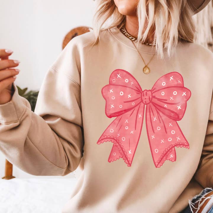Shoppe SHC – wholesale Sweatshirt med tryck - Dam – XOXO Coquette Bow Sweatshirt | Tryckt Sweatshirt2