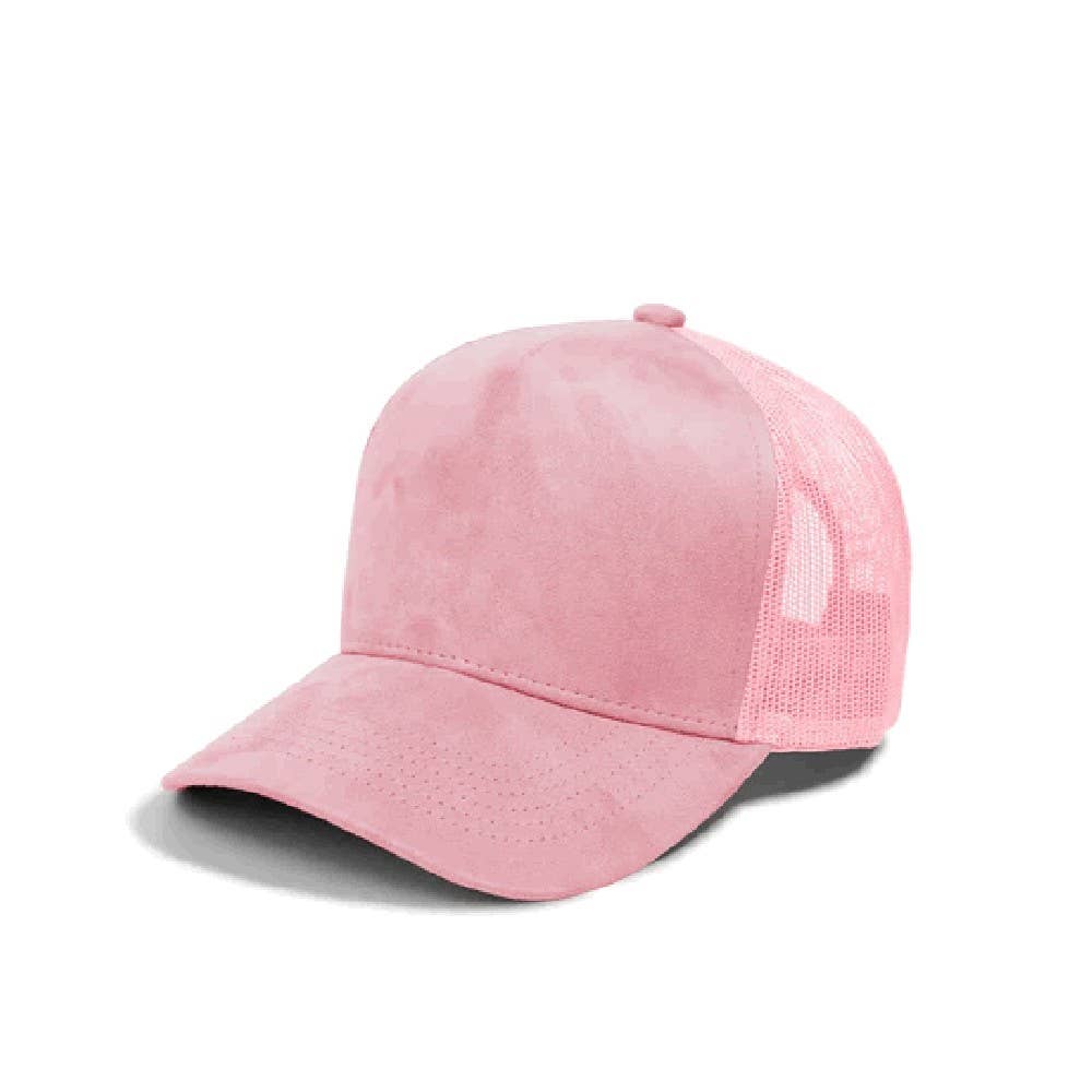 DOBBI - Wholesale Trucker Hat - Unisex - Plain 5Panel Suede Curve Mesh9