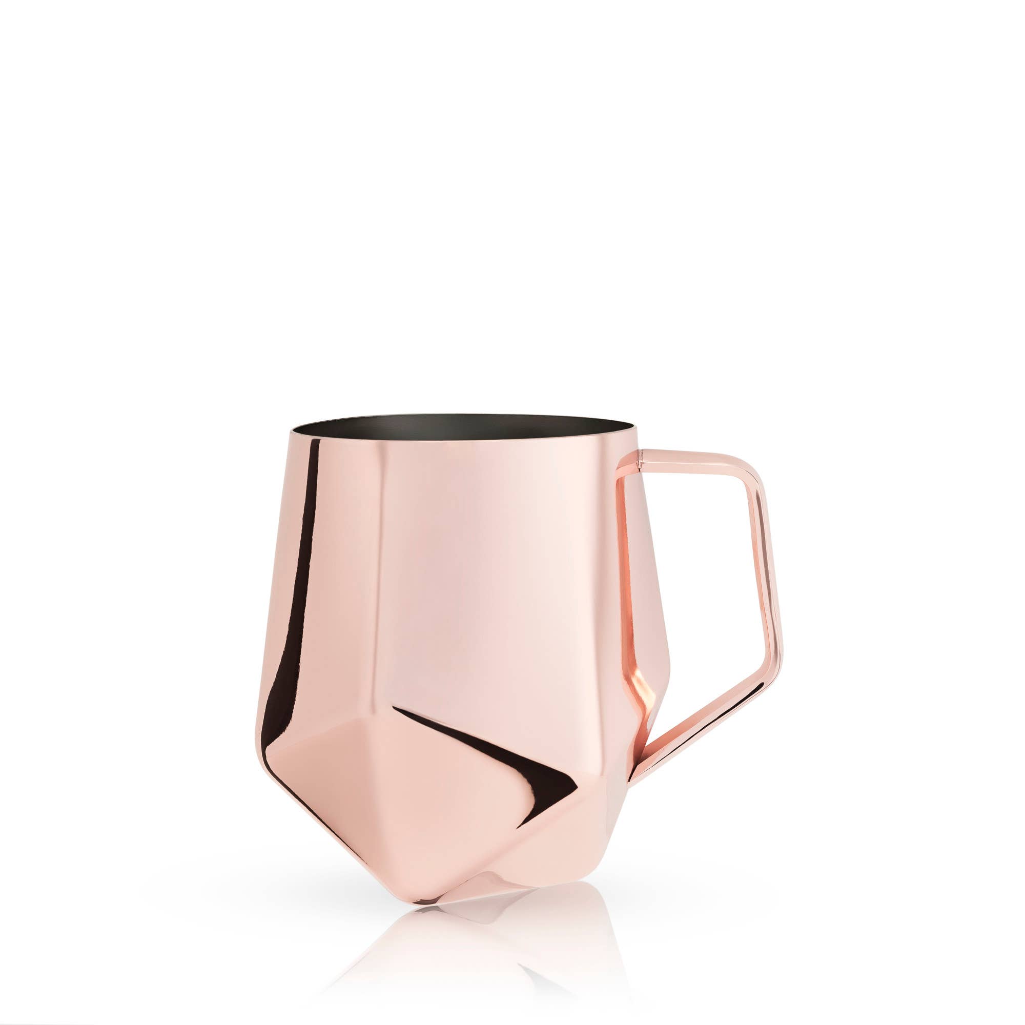 Viski - Wholesale Cocktail/Liquor Glass - Seneca™ Faceted Copper Plated Moscow Mule Mug2