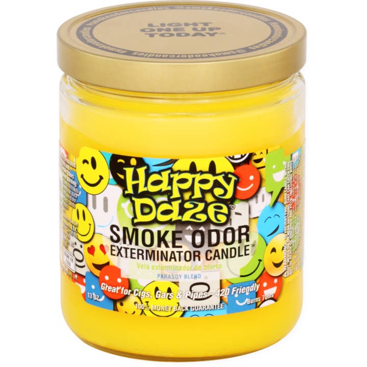 Cow Crack Wholesale - Wholesale Jar/Filled Candle - Smoke Odor Exterminator Candle Happy Daze 12 Count