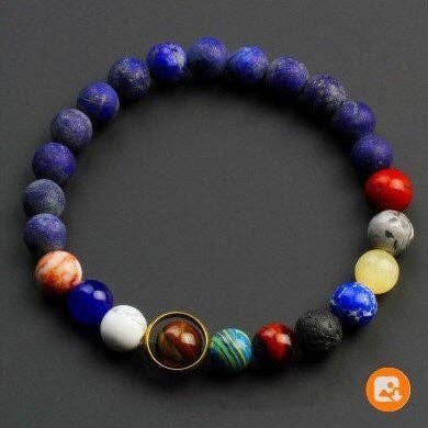 Perimade & Co. LLC - Wholesale Beaded bracelet - Solar System Couple Bead Bracelet in Natural Crystal Stone6