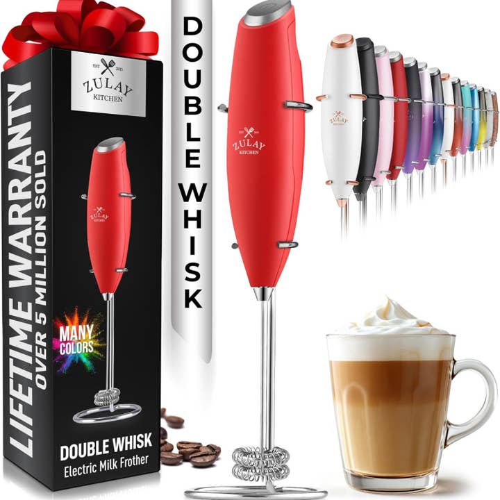 Zulay Kitchen - Wholesale Kitchen Tool/Gadget - Zulay Double Whisk Milk Frother Handheld Mixer