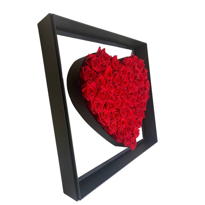 verona home and gift - Wholesale Artificial Flowers - Preserved Eternal Roses In Large Heart Frame