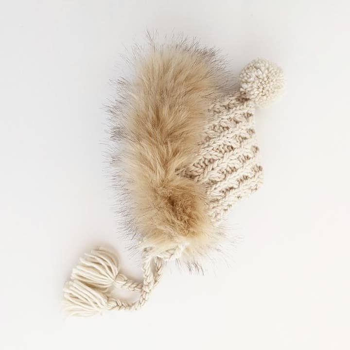 Huggalugs - Wholesale Bonnet - Baby - Fur Bonnet in Natural Baby & Kids