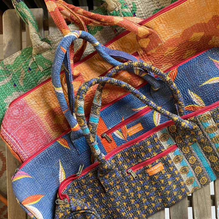 Kantha Yoga Bag- Formed Straps for wholesale by Beau Home Retail and Home Decor