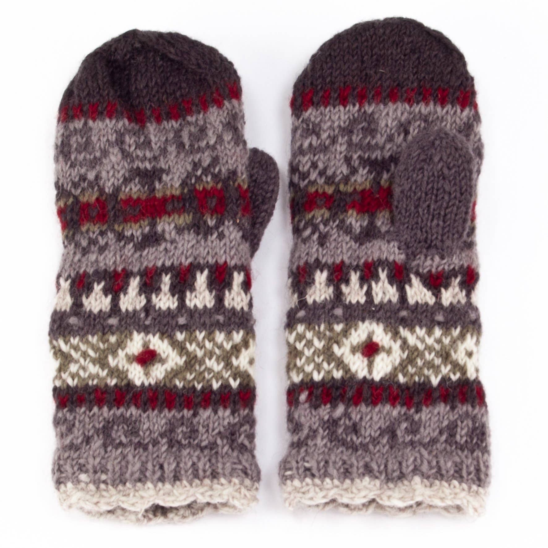 Lost Horizons Knitwear – Ships from USA - Wholesale Mittens - Women's - Innsbruck Wool Knit Mittens with Fair Isle Pattern0