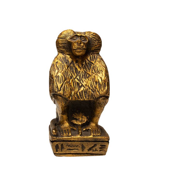 Discoveries, Inc. - Wholesale Decorative Figurine - Babi Baboon Statue - 4" - Bronze - Egyptian God