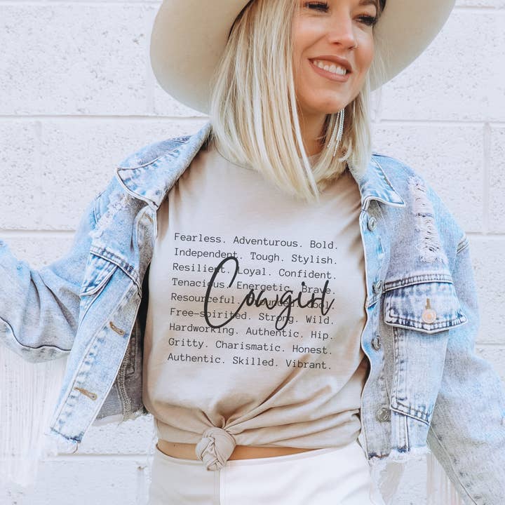 Cowgirl Definition Western Graphic T-Shirt for wholesale by Trendznmore - Modern Graphic Apparel