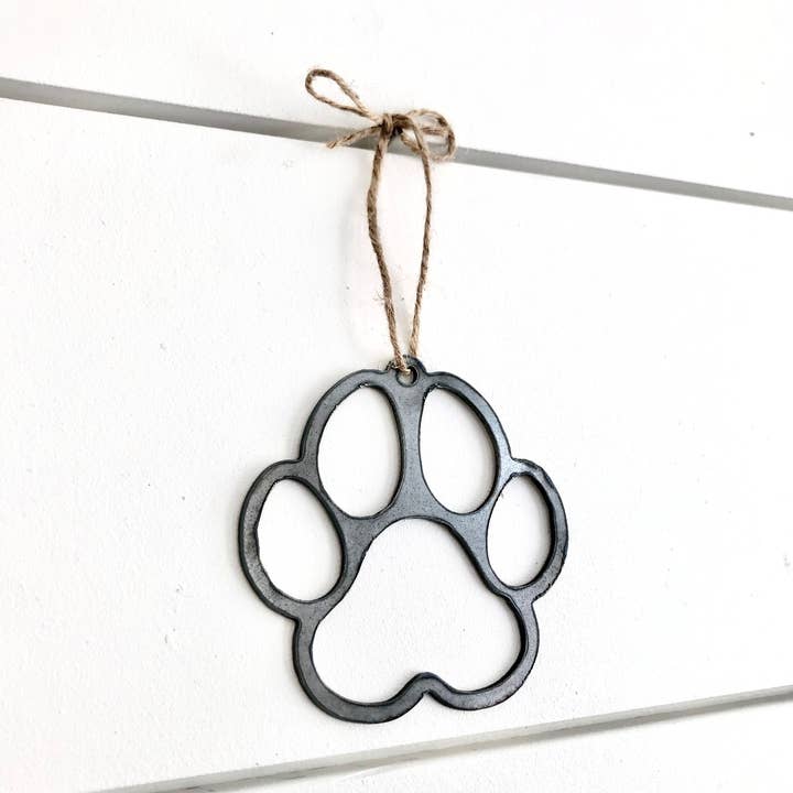 Décoration de Noël rustique en métal avec patte de chien pour la vente par Modern Rustic Metal Art
