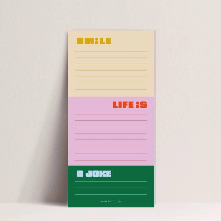 Papier and Co. - Wholesale Notepad - Notepad - Smile life is a joke