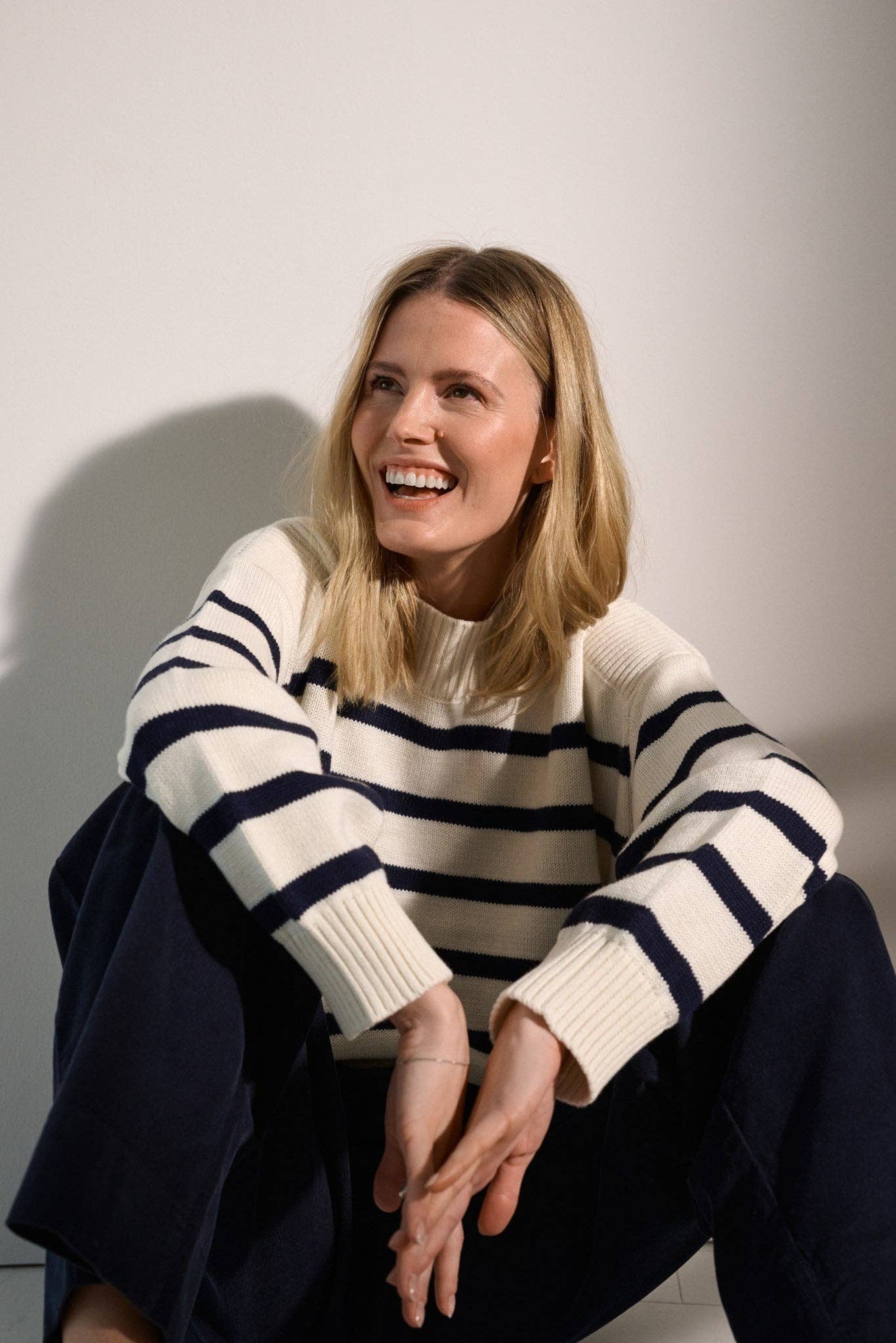 sally knit - ecru / dark navy for wholesale on Faire3