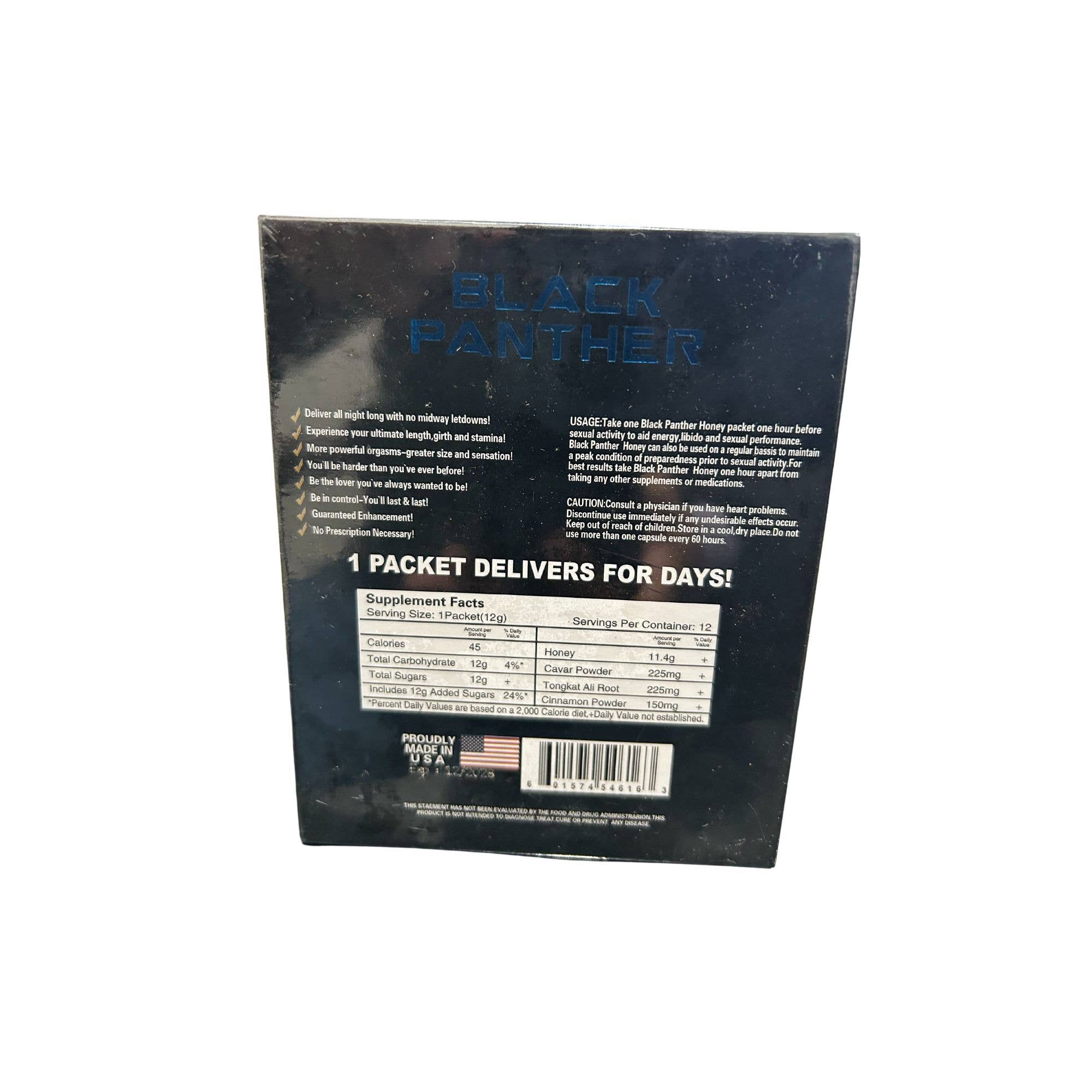 Herbal Honey - Wholesale Oral Supplement/Vitamin - Black Panther Honey 12CT1