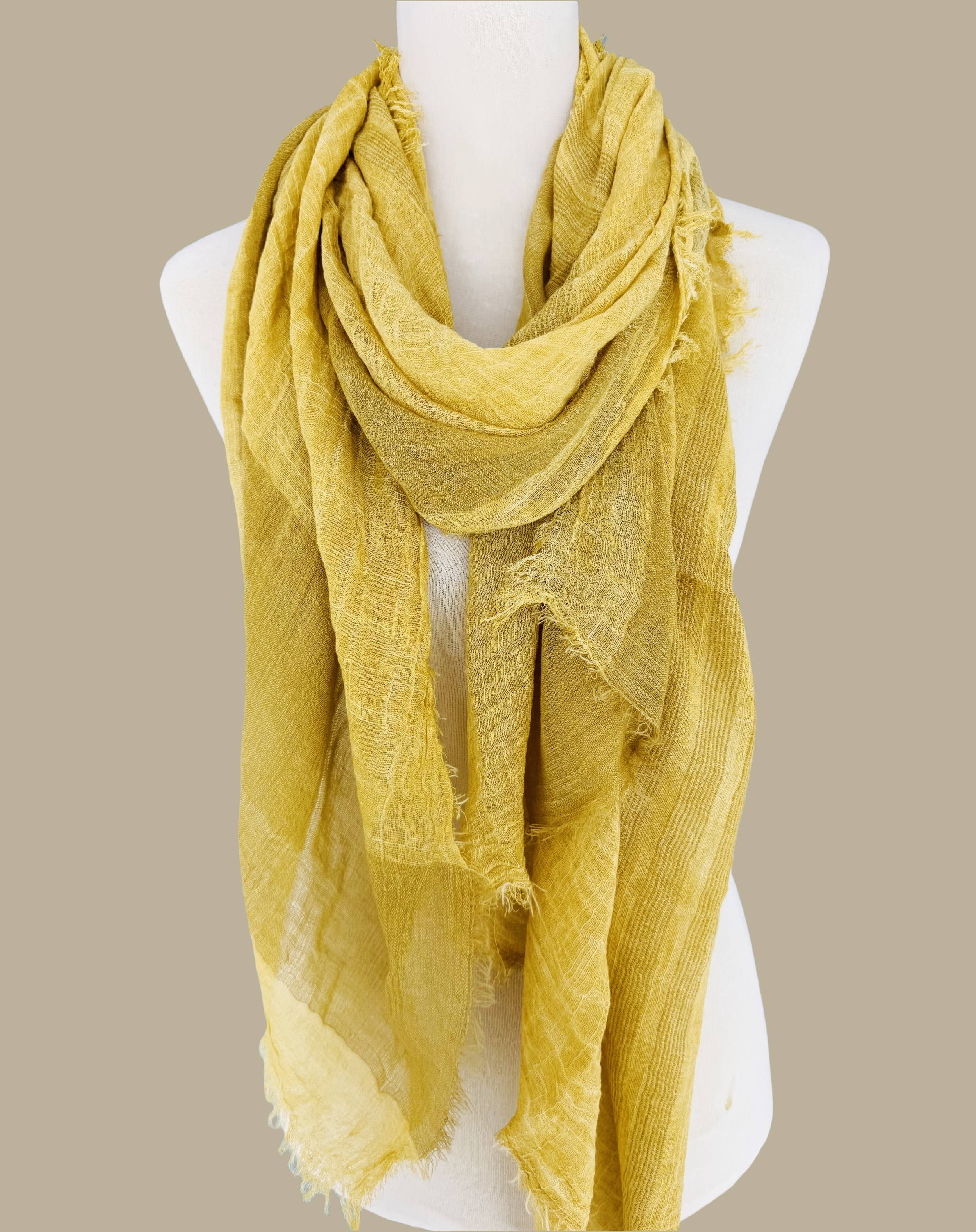 JC Sunny Fashion - Wholesale Scarf - Women's - Classic Vintage Stonewash Stripe-Trimmed Scarf8