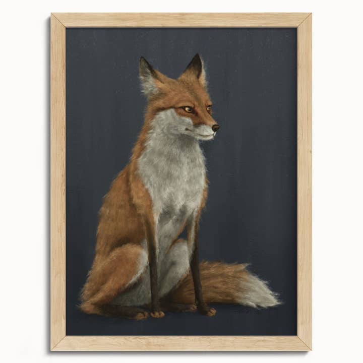 The Ugly Cat Studio - Wholesale Art Print - Red Fox Fine Art Print - Blue Edition17