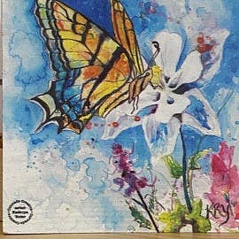 Imprimé papillon sur bois colombine pour la vente par Art For The Young At Heart
