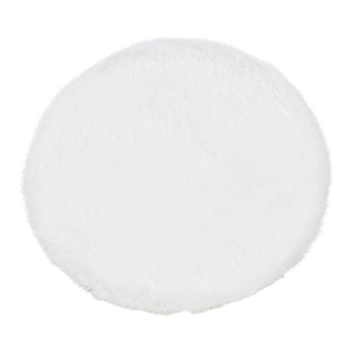 Cuscino in pelliccia sintetica in poliestere bianco Ø34cm per la vendita all'ingrosso da parte di Wurm